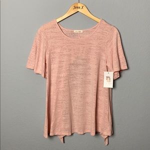 NWT NU LaBel Short Sleeve Ruffle open Back Blouse